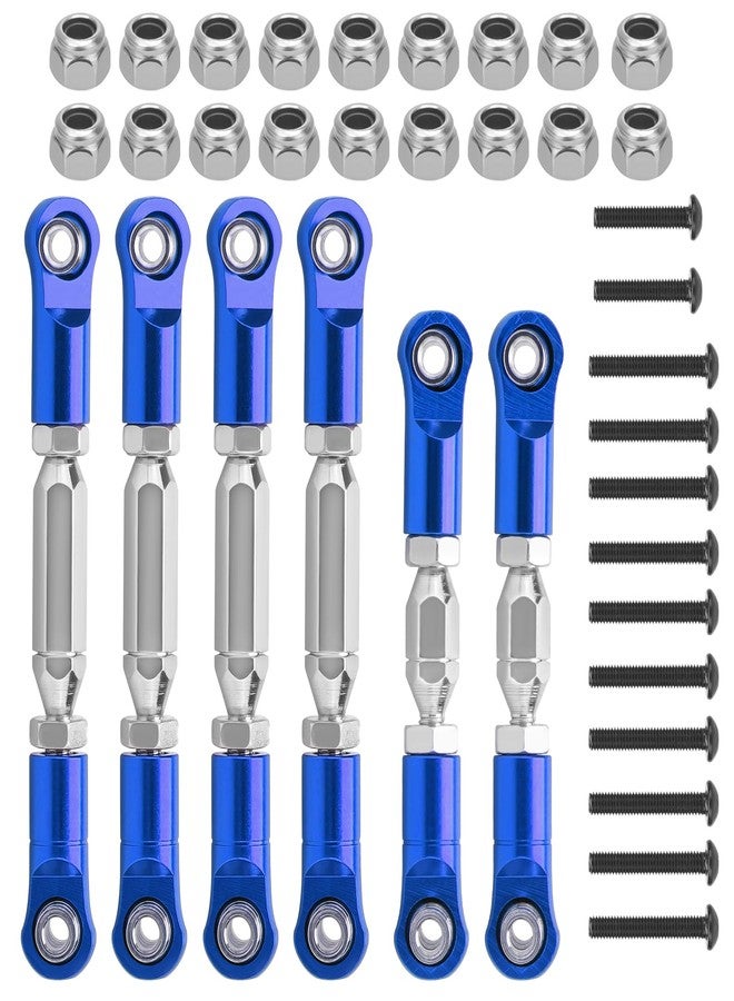 daitoku Turnbuckles Rod Camber Links, daitoku RC Turnbuckles Link Adjustable Steering Linkage Tie Rods for Arrma Granite 4X4 Senton 4X4 Mega550 1/10 RC Car (Blue) - Image 1